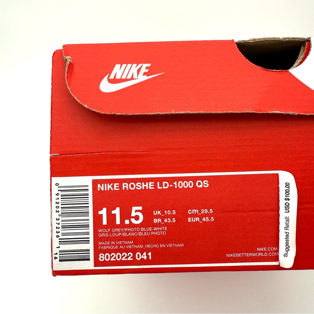 Nike Men's Roshe LD-1000 QS Shoes Walking Wolf Grey Photo Blue White Size 11.5 - Picture 9 of 10